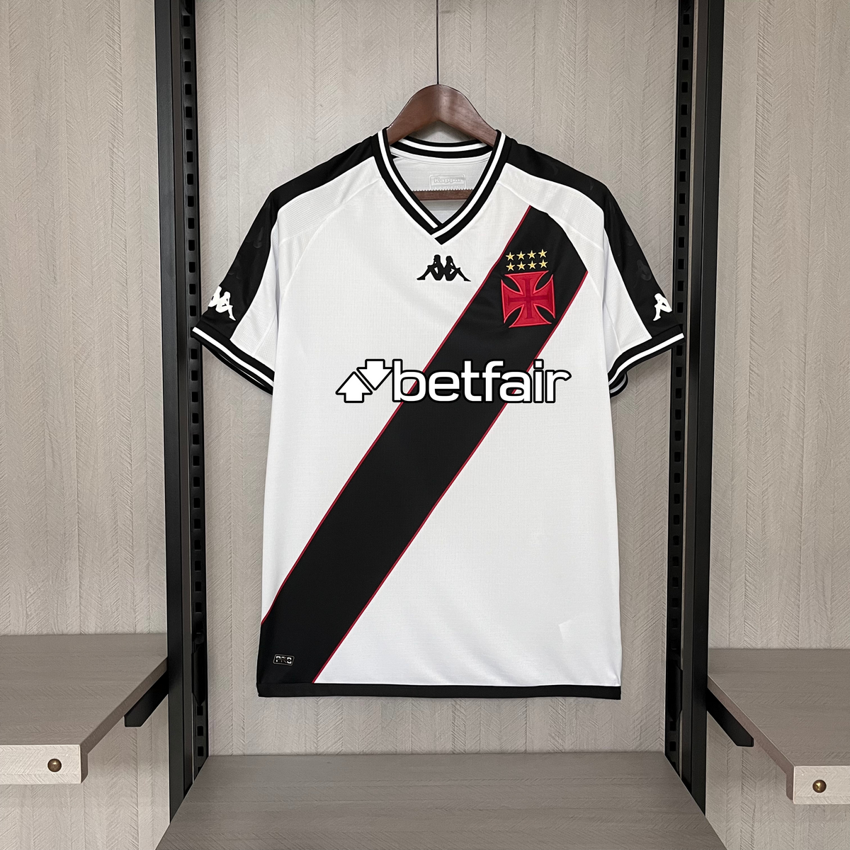 Camisa Vasco da Gama Branca + Patrocínios Kappa 24/25 - Versão Torcedor