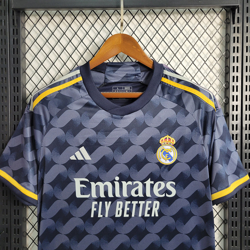 Camisa Real Madrid Away 23/24  Torcedor Adidas Masculina - Azul Escuro