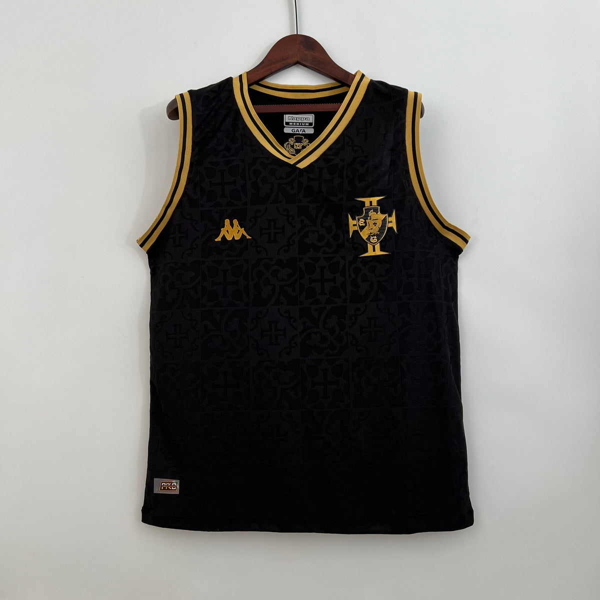 Camisa Regata Vasco da Gama Preta Kappa 22/23 - Versão Torcedor- Preta