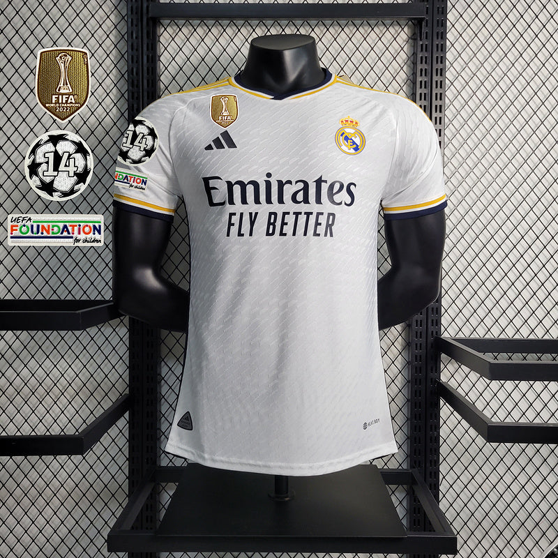 Camisa Real Madrid home + Patch 23/24 - Versão Jogador